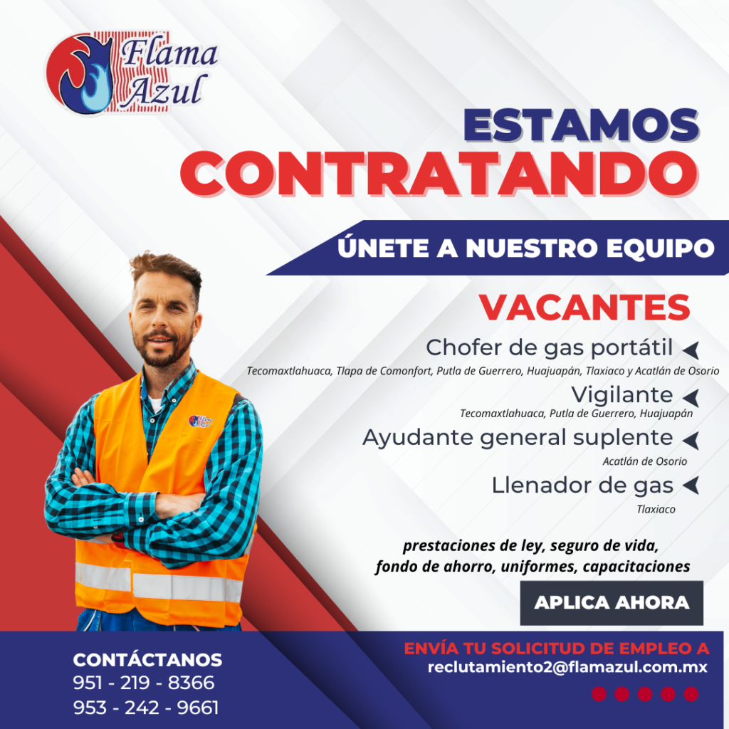 vacantes chofer de gas portátil, vacante llenador de gas
