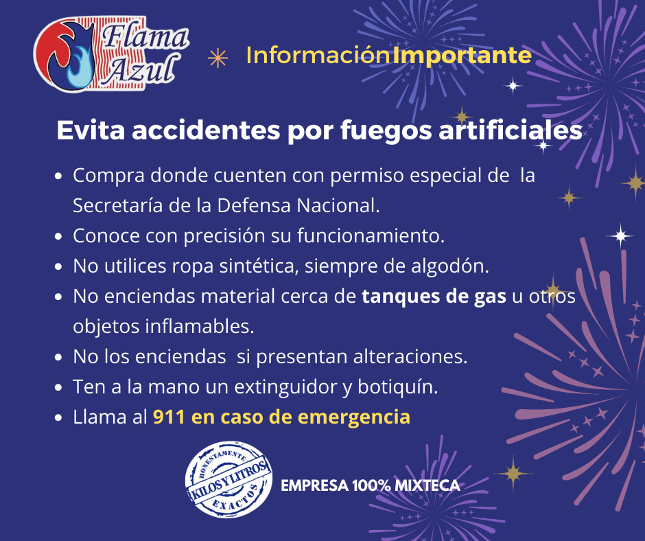 Evita accidentes por fuegos artificiales